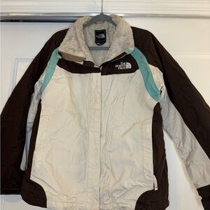 North Face Brown/Cream Fleece Jacket